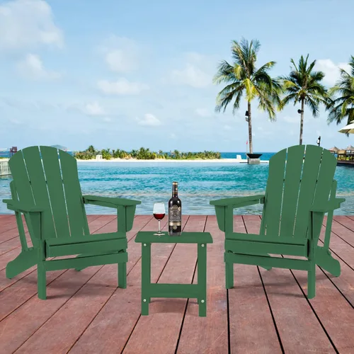 Miniatura 6 de Apolimi Adirondack - Mesa auxiliar para exteriores, mesa auxiliar de patio resistente de 2 niveles, resistente a la intemperie, mesa auxiliar sólida