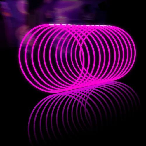 Miniatura 10 de Glow Fever Glow Sticks - Collares brillantes a granel de 100 unidades de 22 pulgadas con conectores, palos de luz de neón para fiestas, festivales