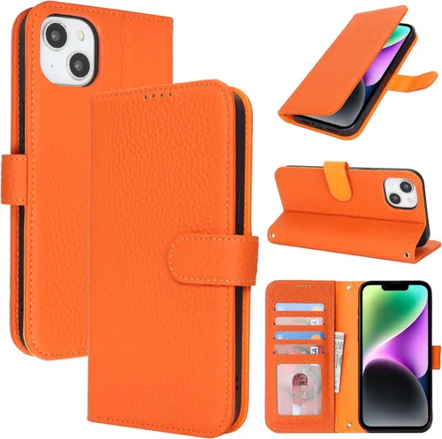 Miniatura 119 de Zouzt Funda para iPhone 11 de 6.1 pulgadas de piel auténtica con 4 ranuras para tarjetas, tarjetero con bloqueo RFID, tapa magnética, función atril