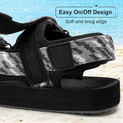Miniatura 4 de Sandalias unisex para niños grandes con correas ajustables, sandalias atléticas para exteriores, zapatos casuales
