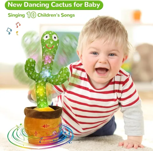 Miniatura 3 de Emoin - Juguete de cactus bailarín y parlante, juguete de cactus para bebé que canta canciones infantiles, juguete educativo interactivo que imita