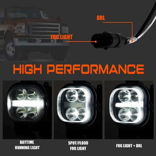 Miniatura 2 de Luz antiniebla LED con luces de circulación diurna, montaje de luz antiniebla para Ford F250 F350 F450 F550 Super Duty 2005 2006 2007 luces
