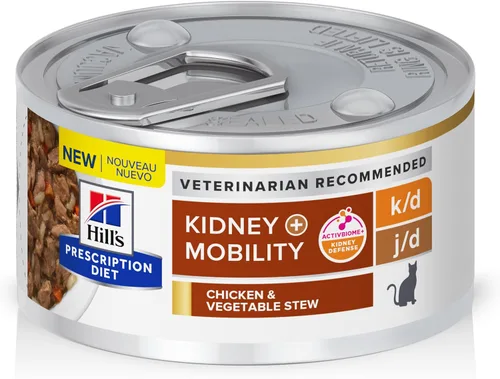Miniatura 18 de Hill's Prescription Diet k/d Kidney Care with Chicken Wet Cat Food, dieta veterinaria, latas de 5.5 onzas, paquete de 24