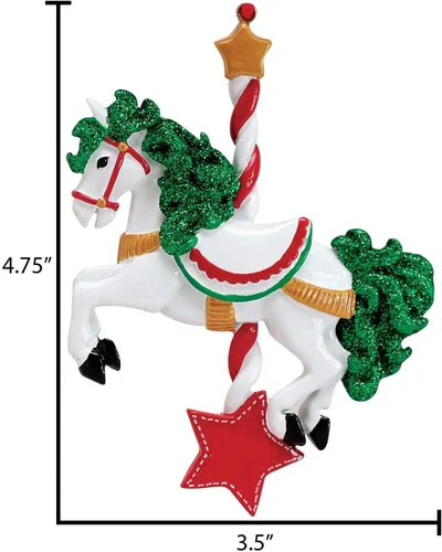 Miniatura 4 de Adornos de Navidad Personalizados de Carrusel 2025 - Adornos Personalizados de Carrusel de Navidad Adorno de Unicornio Personaje para Niñas Niña