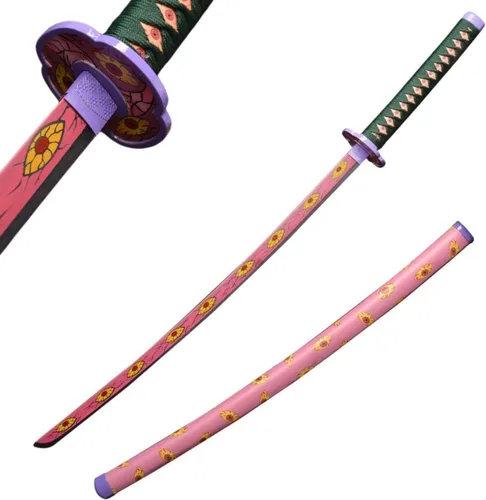 Darkrock Espada katana de Kokushibo de Kimetsu Yaiba Kokushibo de 40 pulgadas Anime Demon Slayer con soporte de exhibición