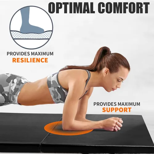Miniatura 3 de RitFit Upgraded Folding Exercise Mat, 2 Inch Thick Gymnastics Mat 3’x6’,4’x8’,4x10’,2'x8' with Carrying Handles for Yoga, MMA, Stretching, Core