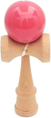 Miniatura 5 de Pelota de juguete para deportes al aire libre de madera para adolescentes, bola de Kendama, pintura de PU de 7.3 in, cuerdas profesionales para Negro