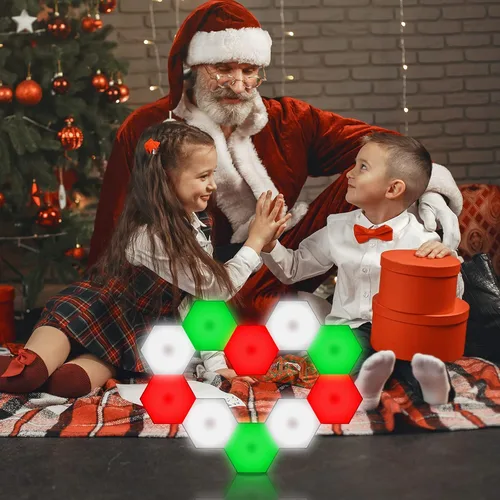 Miniatura 5 de Vcwtty Paneles de Luces Hexagonales para Pared, Luces LED Inteligentes de Pared con APP, Ensamblaje Modular DIY con Sincronización de Música RGB