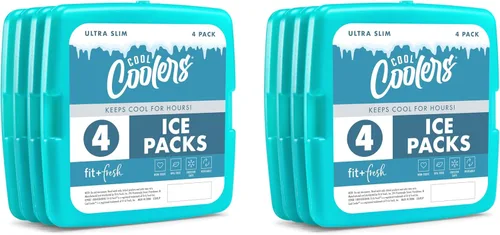 Miniatura 17 de Cool Coolers de Fit & Fresh - Paquete de 4 paquetes de hielo delgados, paquetes de hielo reutilizables de congelación rápida que ahorran espacio