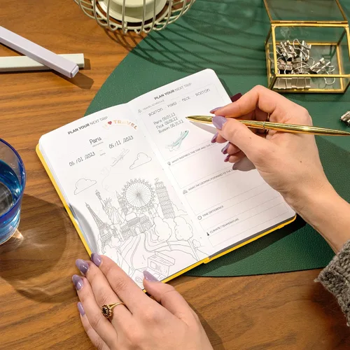 Miniatura 6 de Clever Fox Bolsillo para diario de viaje, organizador de itinerarios de vacaciones y viajes por carretera, diario de memoria de viaje, cuaderno