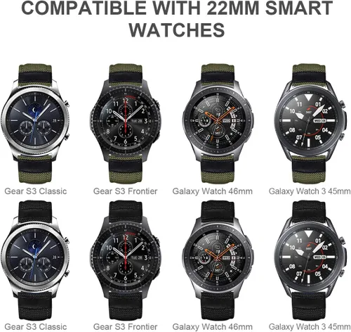 Miniatura 3 de Maxjoy Correas compatibles con Galaxy Watch de 1.81 pulgadas, Galaxy Watch 3 de 1.77 pulgadas, Gear S3 Frontier, correa de repuesto de nailon