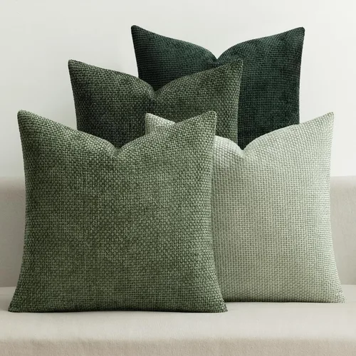Miniatura 25 de MIULEE Paquete de 4 fundas de almohada para sofá, 16 x 16 pulgadas, fundas de almohada decorativas de felpilla suave color crema, fundas de cojín