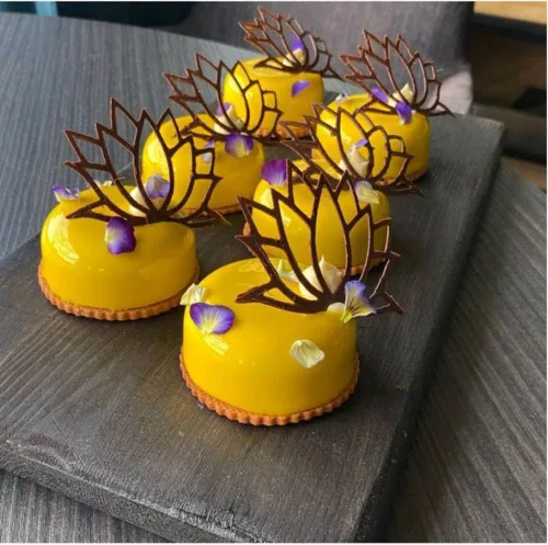 Miniatura 5 de Molde de encaje de silicona, moldes de encaje en relieve de flor de loto, impresión de encaje para tartas para decoración de cupcakes, tapete