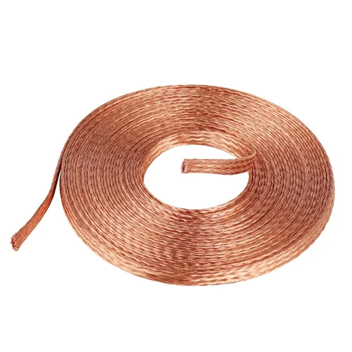 Cable trenzado de cobre plano de 20 pies, correa de tierra de cobre trenzada de 1/4 pulgadas, malla de alambre de blindaje espiral flexible desnudo