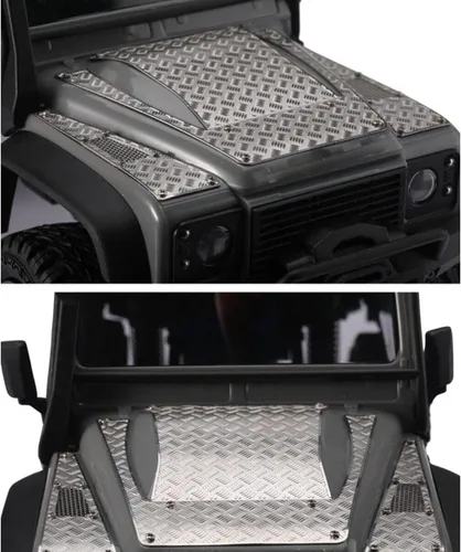 Miniatura 2 de RC Crawler - Placa de metal para capó de coche para 1/18 TRX-4M (placa negra)