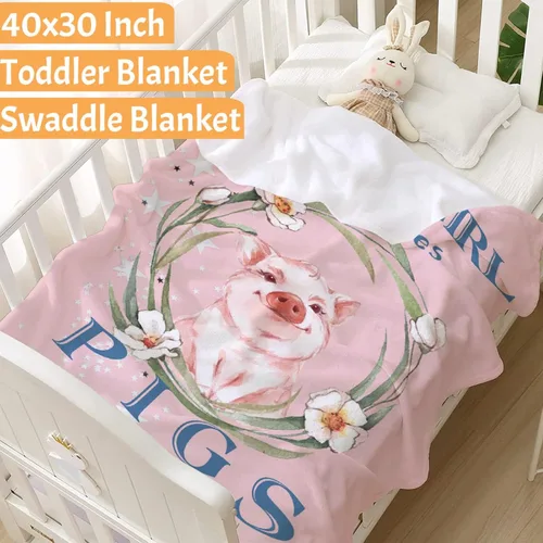 Miniatura 2 de Just A Girl Who Loves Pigs - Manta tipo throw de felpa mullida de franela para siesta para viajes, picnic, cama, sofá, cálida y acogedora para todas