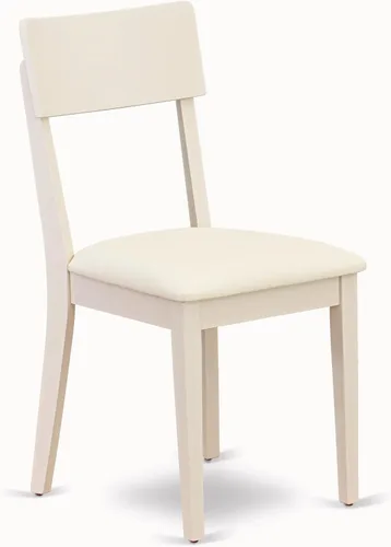 Miniatura 5 de East West Furniture ADC-LWH-LC Andi - Juego de 2 sillas de comedor tapizadas de piel sintética, color blanco lino