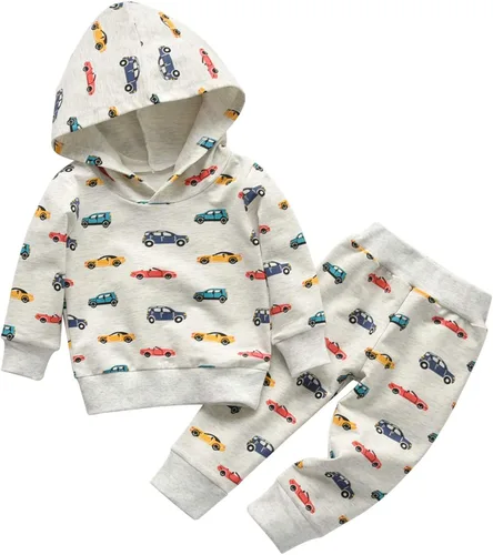 Miniatura 2 de Conjunto de sudadera con capucha y pantalones, de manga larga, con varios diseños, para bebé o niño