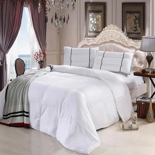 Miniatura 3 de Royal Hotel Bedding Edredón alternativo de plumón de bambú, 300 hilos, relleno con racimos de plumón alternativos, carcasa de tela de bambú