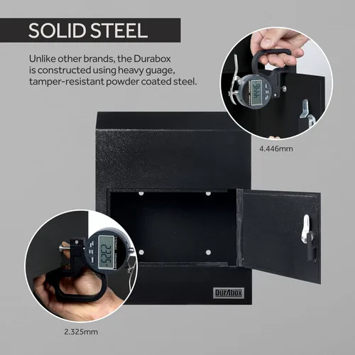 Miniatura 6 de Durabox Caja Fuerte de Depósito de Buzón a Través de la Puerta 12 x 6 x 15 pulgadas - Buzón de Acero Resistente con Cerradura para Recibir Correo