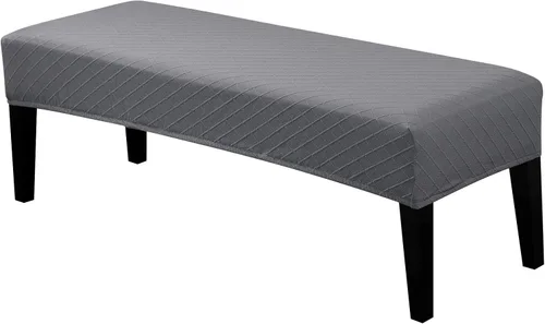 Miniatura 17 de SearchI Funda de banco de comedor, fundas de asiento de banco largas elásticas lavables, funda rectangular para banco de mesa de comedor, para Beige