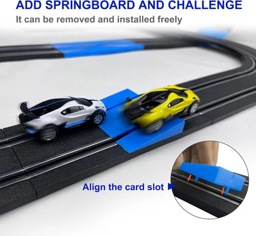 Miniatura 9 de AGM MASTECH Serie de Alta Velocidad Conjunto de Pista Dual, Pista Eléctrica de 8.4m con 4 Vehículos Carrera de Autos de Ranura con Licencia Oficial