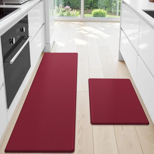 Miniatura 10 de StepLively Tapete de cocina, 2 piezas, tapetes de cocina acolchados para piso, juego de alfombras de cocina antifatiga, tapete antideslizante