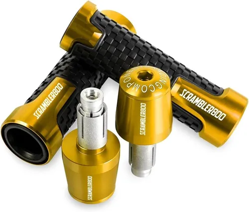 Miniatura 10 de Para Ducati Scrambler 800 2017 2018 2019 2020 2021 2022 2023 extremos de la barra de mango CNC manillar de goma de gel manillar manos de freno gris