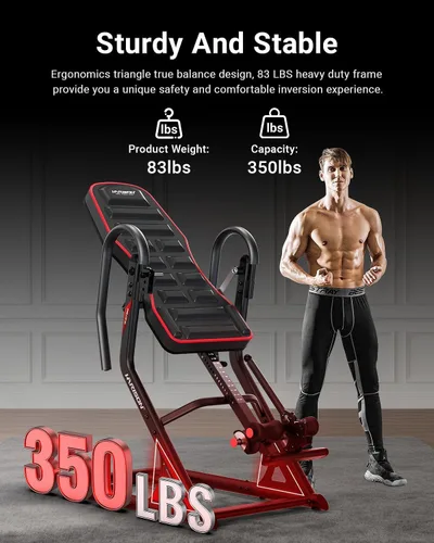 Miniatura 5 de HARISON Inversion Table for Back Pain Relief - Decompression Back Stretcher, 350LBS Capacity Strength Training Inversion Equipment, Decompression