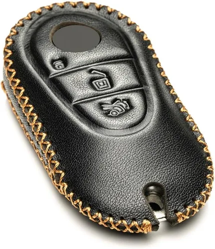 Miniatura 4 de Vitodeco Funda de cuero genuino para llavero inteligente compatible con Mercedes-Benz Clase C, Clase S, GLC, EQB SUV, EQS Sedan, EQS SUV, EQE Sedan