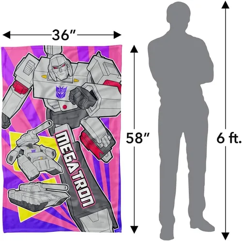 Miniatura 4 de LOGOVISION Manta Transformers, manta grande de vellón Megatron de 36 x 58 pulgadas