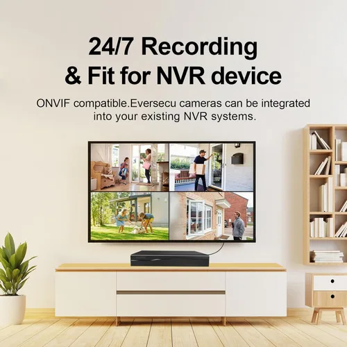 Miniatura 4 de EVERSECU Cámara bala WiFi con cable de 2K para exteriores, baterías de 5000 mA para corte de energía, detección humana, compatible con Alexa