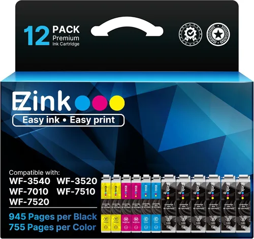 E-Z Ink Cartucho de tinta remanufacturado de repuesto para Epson 127 T127 para usar con NX530 625 WF-3520 WF-3530 WF-3540 WF-7010 WF-7510 7520 545
