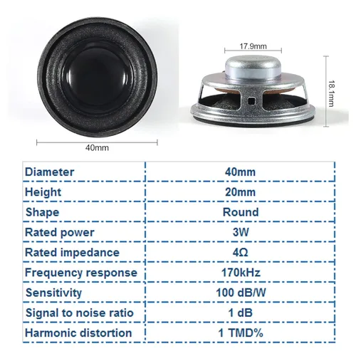 Miniatura 3 de 2 altavoces estéreo de audio de 1.5 pulgadas, 4 ohmios, 3 W, 2 altavoces redondos + 2 amplificador digital de 3 x 2 CC 5 V PAM8403 módulo