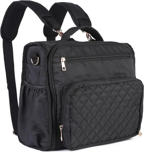 Clearworld Mochila para pañales – Bolsas de pañales acolchadas de viaje para bebé niña y niño, bolsa cambiadora convertible para bebé, bolsillos
