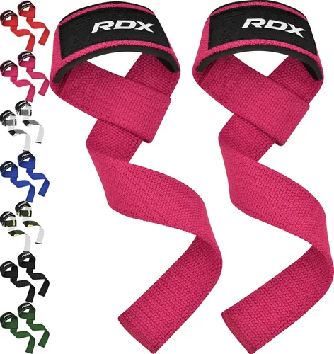 Miniatura 9 de RDX - Correas de elevación para levantamiento de pesas – Correa de muñeca de gimnasio resistente 100% algodón con acolchado de neopreno de 5 mm