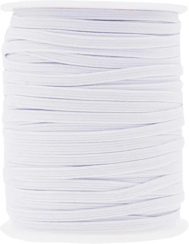 Miniatura 7 de Mandala Crafts - Rollo de cordón elástico plano para costura y manualidades Blanco