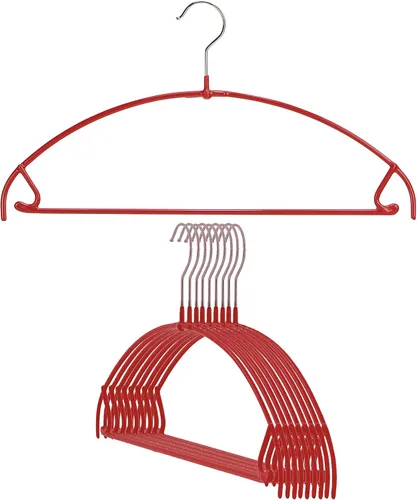 Miniatura 19 de Mawa by Reston Lloyd Euro Ultra Light/Thin Series, Percha antideslizante que ahorra espacio con barra y gancho para pantalones y faldas
