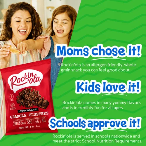 Miniatura 5 de Rockin'Ola - Racimos de granola, aperitivo de desayuno rápido, sin alérgenos, sin sabores artificiales, colores ni conservantes, paquetes