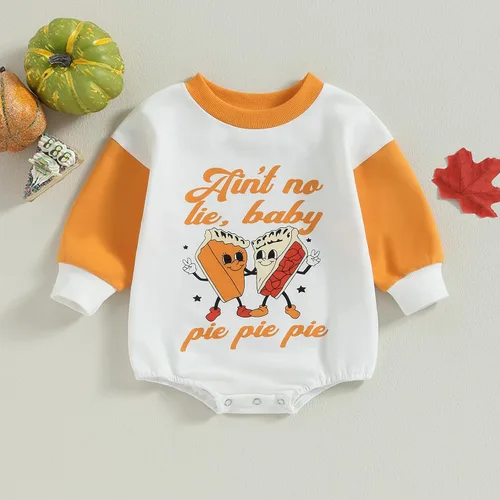 Miniatura 134 de Ropa de Halloween para bebé niña, sudadera con estampado de calabaza, mameluco de burbujas, lindo traje de Acción de Gracias de otoño