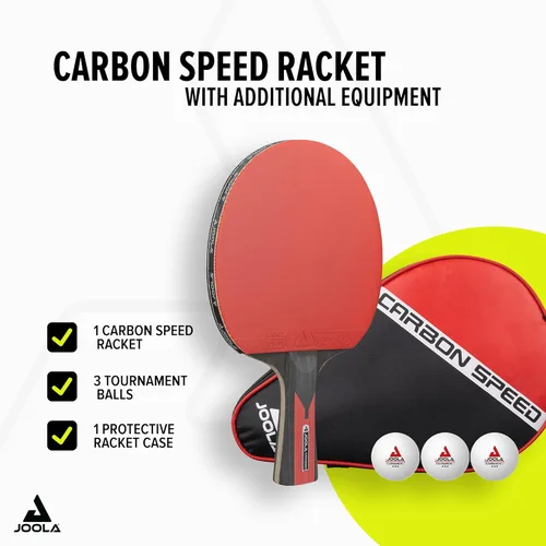 Miniatura 2 de JOOLA Infinity Carbon Professional Table Tennis Paddle with Cover – Ergonomic Comfort Grip - ITTF Approved Rubbers - Competition Paddle for Powerful