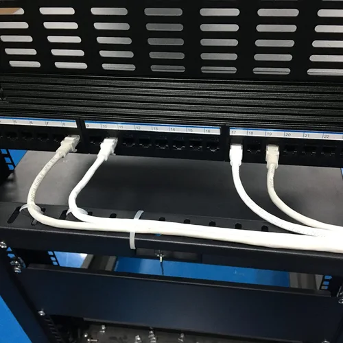 Miniatura 7 de Paquete de 2 paneles horizontales de 1U para montaje en rack de 19 pulgadas, para administración de cables, panel de barra transversal, color negro