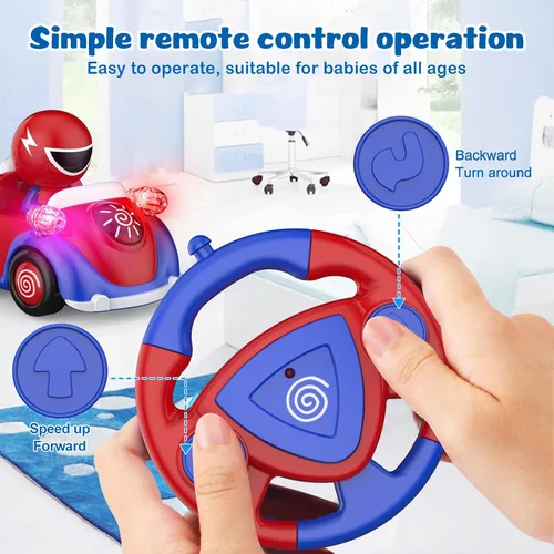 Miniatura 6 de NQD Coche de control remoto para niños pequeños, coches RC con música y luces, material ABS, juguetes de coches de carreras de dibujos animados RC