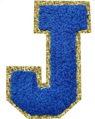 Miniatura 184 de SPRT - Parches de letras de chenilla universitaria con purpurina, parche de letras blancas para planchar con letras del alfabeto para disfraz