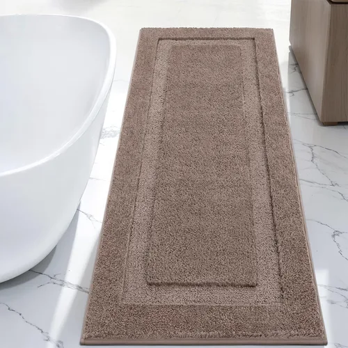 Miniatura 50 de SHACOS Alfombras de baño súper suaves y esponjosas de 24"x36" antideslizantes, lavables, alfombras de baño absorbentes, alfombras para suelo de Gris