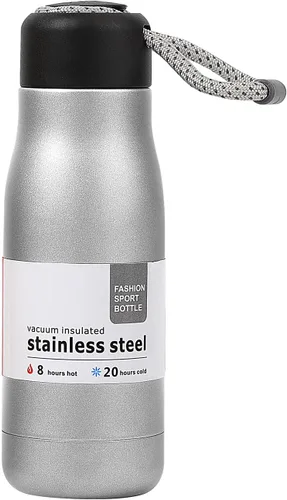 Miniatura 8 de Botella de agua pequeña de 12 onzas, botella de agua aislada Dusgut, de acero inoxidable, con tapa portátil de boca ancha, azul Fuerza Aérea Azul