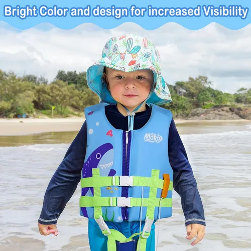 Miniatura 5 de MoKo Swimming Vest for Kids 20-30-50-77 lbs, Children Swim Vests Water Activity Equipment Cute Pattern Watersports Swimming Device for Toddlers Boys