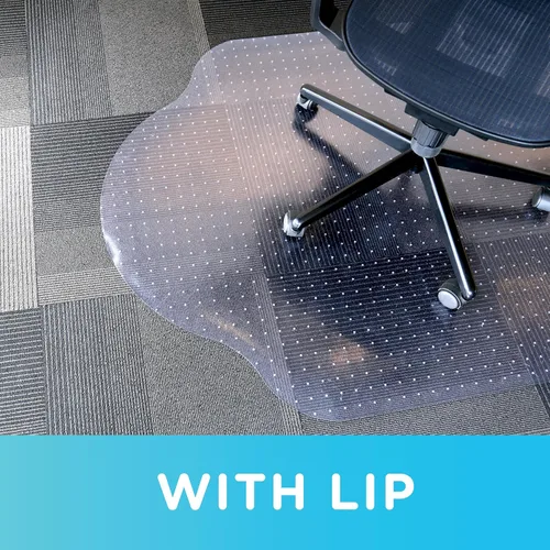 Miniatura 4 de Evolve Alfombra transparente para silla de oficina de 39 x 52 pulgadas con borde para alfombra de pelo bajo, fabricado en los Estados Unidos por