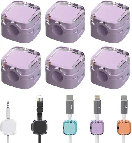 Miniatura 9 de 6 Pack de Clips Magnéticos para Gestión de Cables, Organizador Magnético de Cables Nuevo 2024, Soporte de Almacenamiento para Cables de Carga USB
