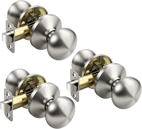 Miniatura 73 de KNOBWELL Paquete de 8 pomos de puerta de privacidad para baño y dormitorio, pomo de puerta negro mate con cerradura, cerradura de manija de puerta